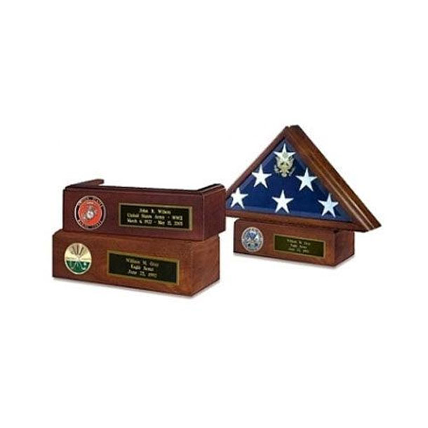Veteran Flag Case And Pedestal With Medallion