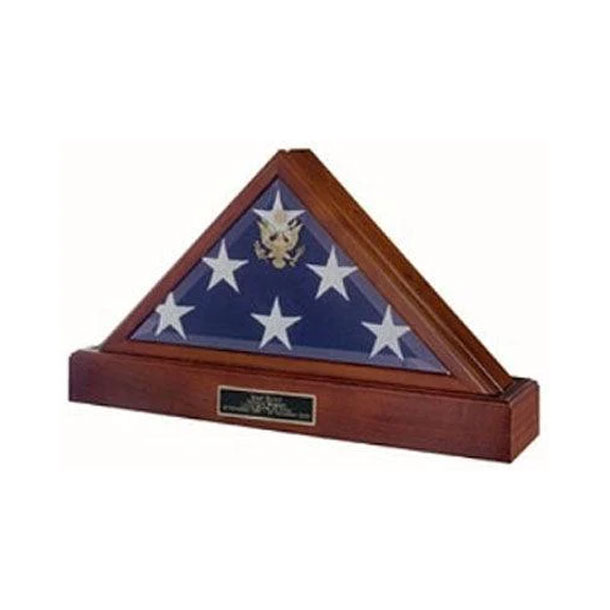 Police Flag And Pedestal, Burial Display Case
