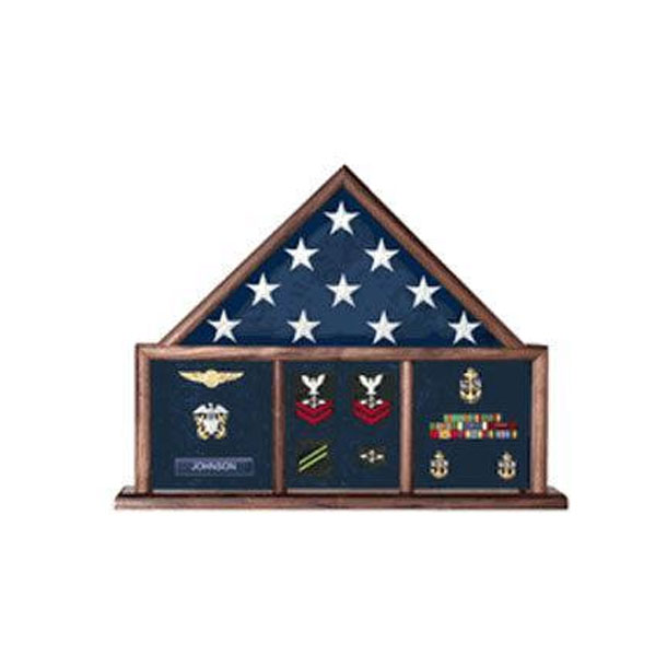 Flag And Memorabilia, Flag Shadow Box, Combination Flag Medal