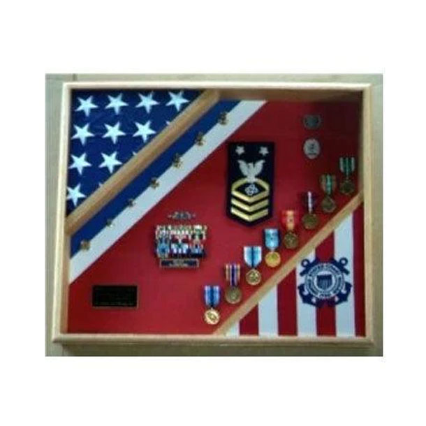 Official Flag Plus Medals And Award Display Case