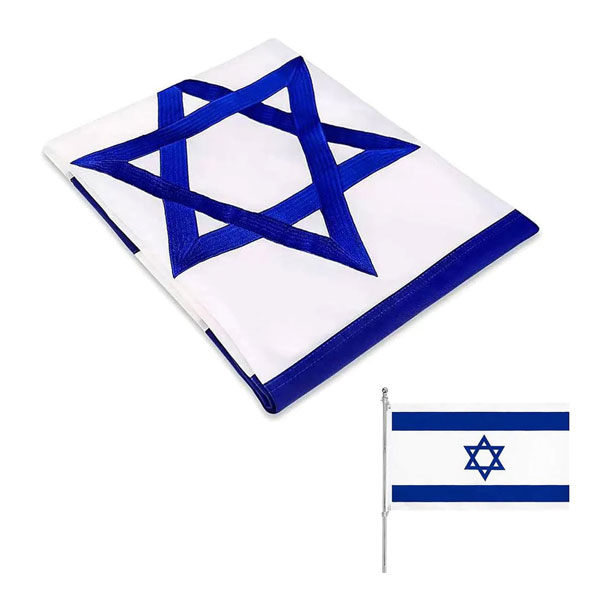 Embroidery Israel Flag 3x5 Israeli Flags Double Sided For Outdoors National Flag 3 Ply 200D Heavy Duty Polyester And Durable Canvas Header Flag Of Israel