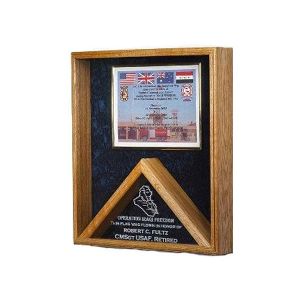 Military Certificates And Flag Frames, Combo Flag Case