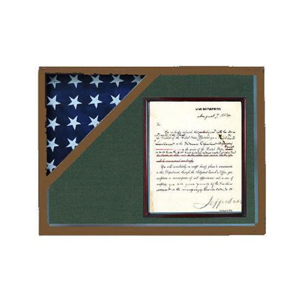 Shadow Box To Hold A Flag With 8.5 X 11 Certificate