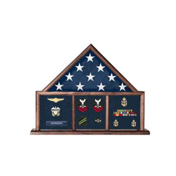 Military Flag And Medal Display Case, Shadow Box American Made
