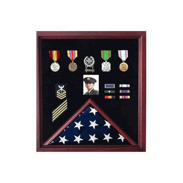 4 x 6 Flag Display Case Combination For Medals Photos