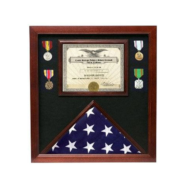 Police Medal And Flag Display Case
