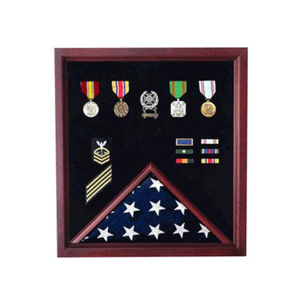 Military Flag And Medal Display Case - Shadow Box