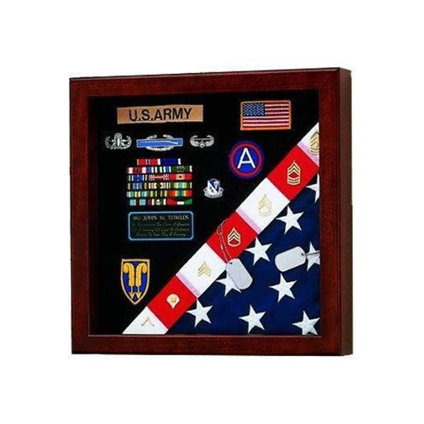 American Made Burial Flag Medals Display Case